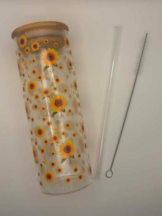 Sunflower Glass Can
