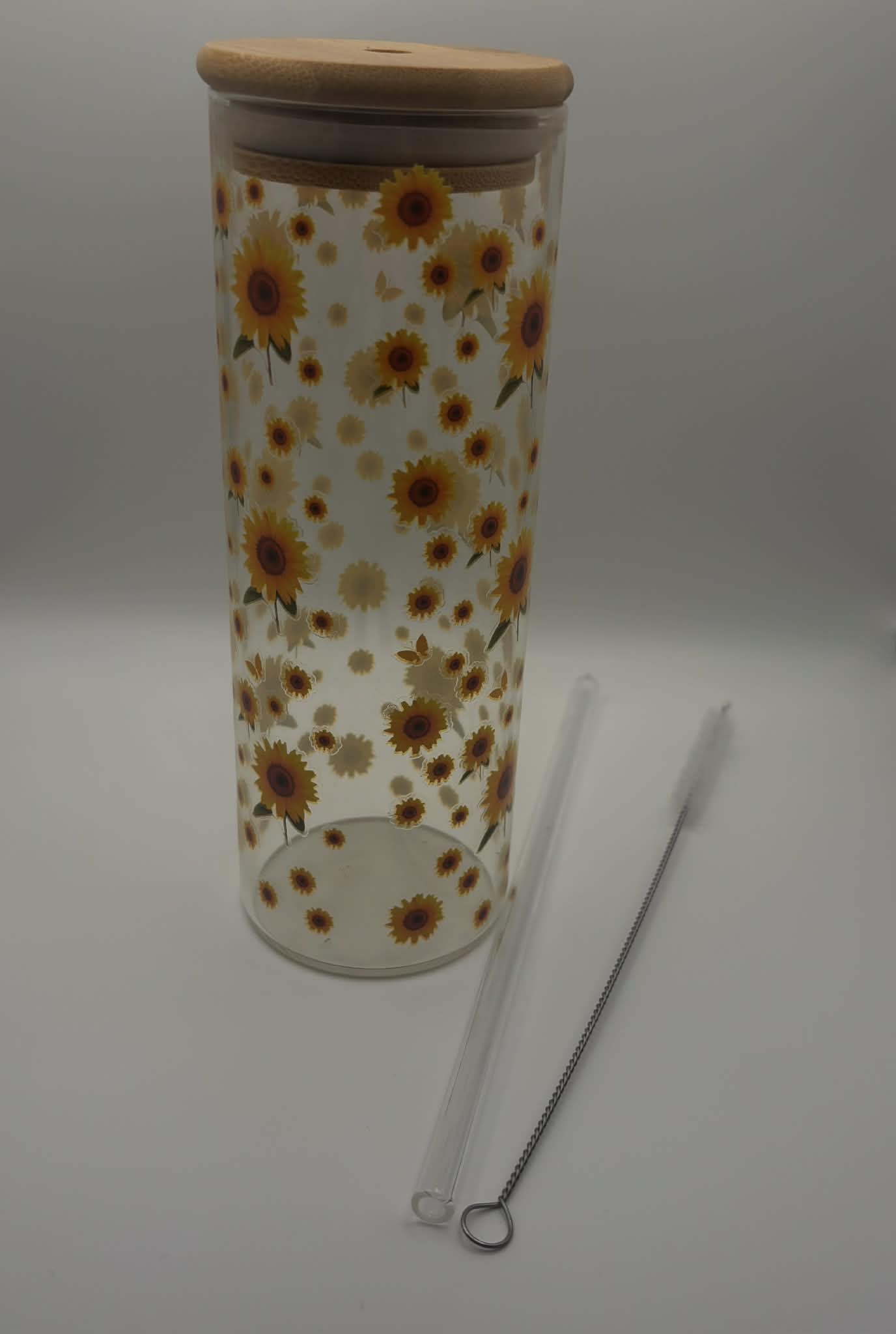 Sunflower Glass Can