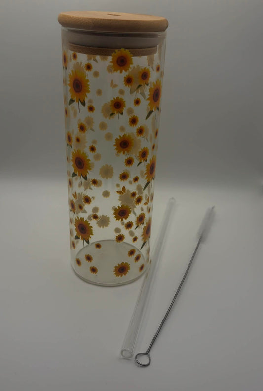 Sunflower Glass Can